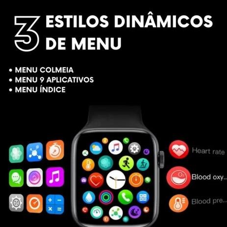 Relogio Inteligente Smartwatch HW19 44mm C/2 Pulseiras Android iOS Bluetooth - Wearfit Watch - Imagem 5