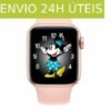 Smart Watch Series 6, com Tela Full HD 44m, Faces Mickey e Minnie, Sensor Temperatura, Chamadas, Exportes