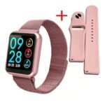 Relógio Smart Watch P80 Rosa C/ Duas Pulseiras Batimento Cardíaco - Smartwatch