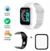 Smartwatch D20/y68 Relogio Inteligente Bluetooth Branco + Pulseira Preto +Pelicula - Smart Watch
