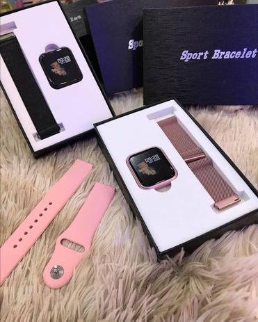 Relógio Smart Watch Batimento Cardíaco Duas Pulseiras T80 + Pulseira Magnética Milanese - Sport Bracelete - Imagem 7