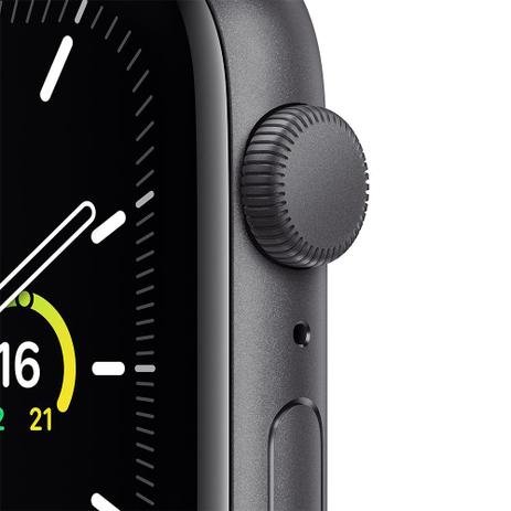 Apple Watch SE (GPS) 40mm caixa cinza-espacial alumínio pulseira esportiva preta - Imagem 2