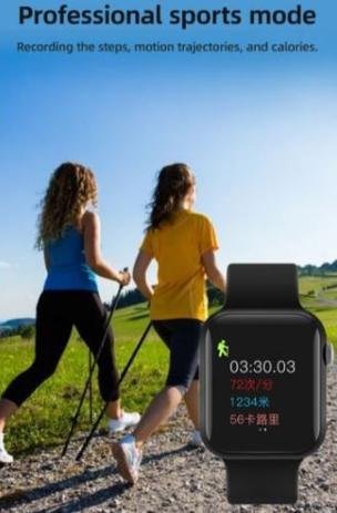 Relógio Inteligente Smart Watch W34S Case de Silicone Pelicula e Duas Pulseiras - Imagem 5