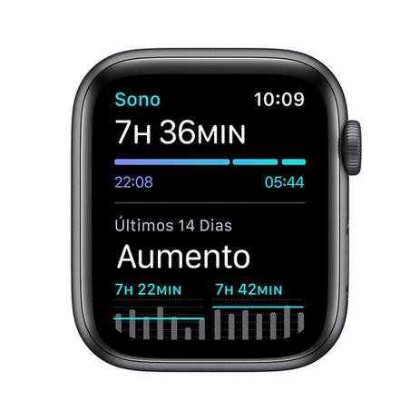 Apple Watch SE (GPS) 40mm caixa cinza-espacial alumínio pulseira esportiva preta - Imagem 5