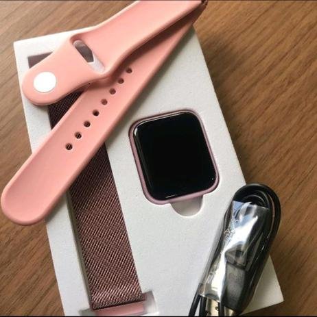 Relógio Smart Watch Feminino P70 + Duas Pulseiras Pink - Imagem 6