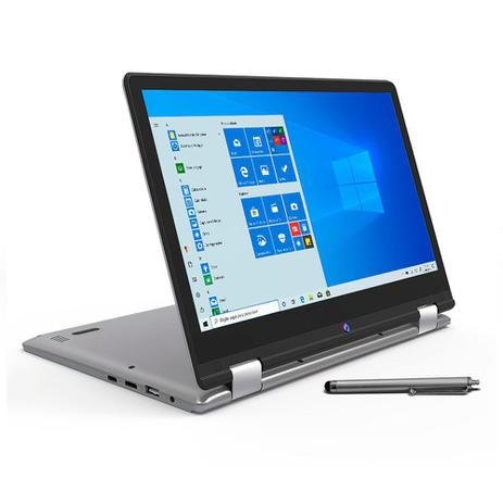 Notebook Positivo 2 em 1 Intel 2.4GHz 4GB DDR4 64GB SSD Tela 12 Full HD W10