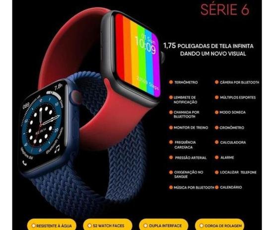 Relógio Smart Watch Ivo13 - 44mm Série 6 - Gps - Ios Android - W56 - Imagem 3