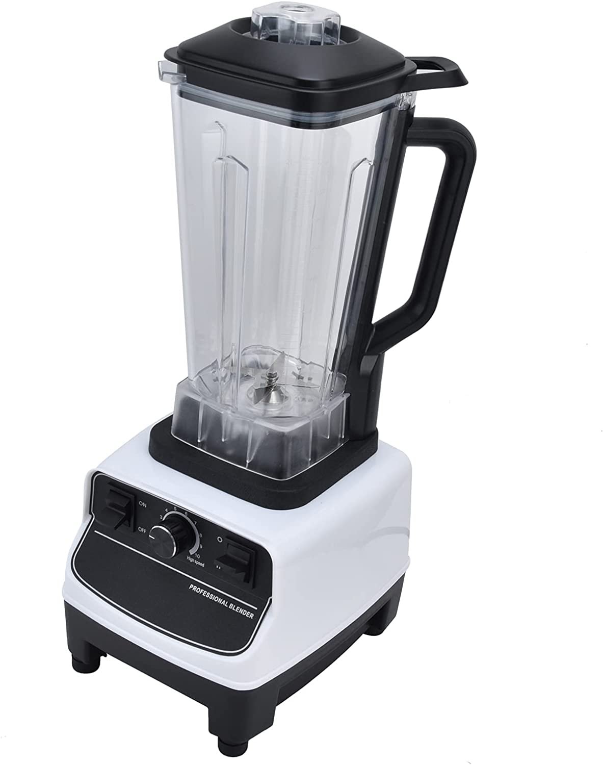 Liquidificador profissional,2L triturador de gelo de alto desempenho Liquidificador de bancada compacto com máximo de 1800 watts,controle de 10 velocidades e 8 lâminas de aço inoxidável(EU)