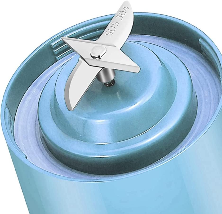 MERIGLARE Mini liquidificador elétrico Fruit Blender doméstico pessoal USB baterias recarregáveis USB Blender - Azul - Imagem 5