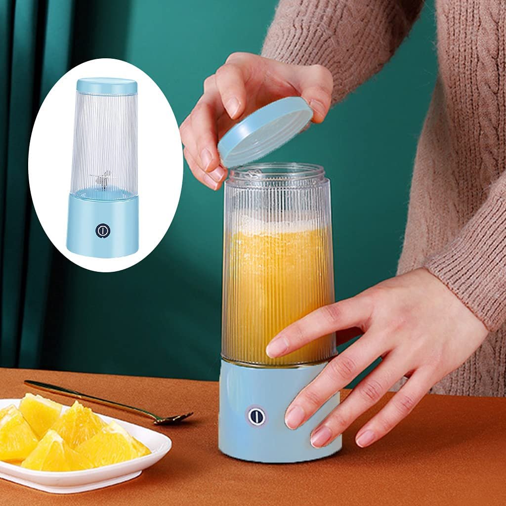 MERIGLARE Mini liquidificador elétrico Fruit Blender doméstico pessoal USB baterias recarregáveis USB Blender - Azul - Imagem 3