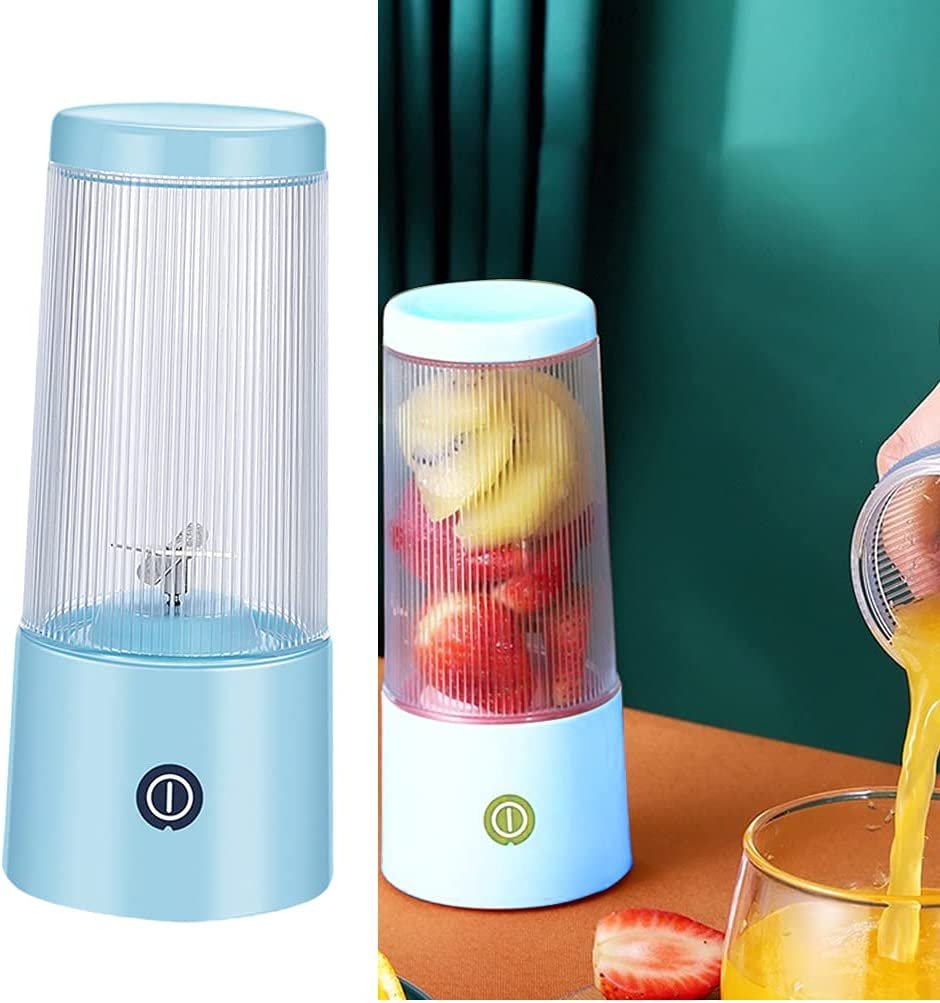 MERIGLARE Mini liquidificador elétrico Fruit Blender doméstico pessoal USB baterias recarregáveis USB Blender - Azul - Imagem 6
