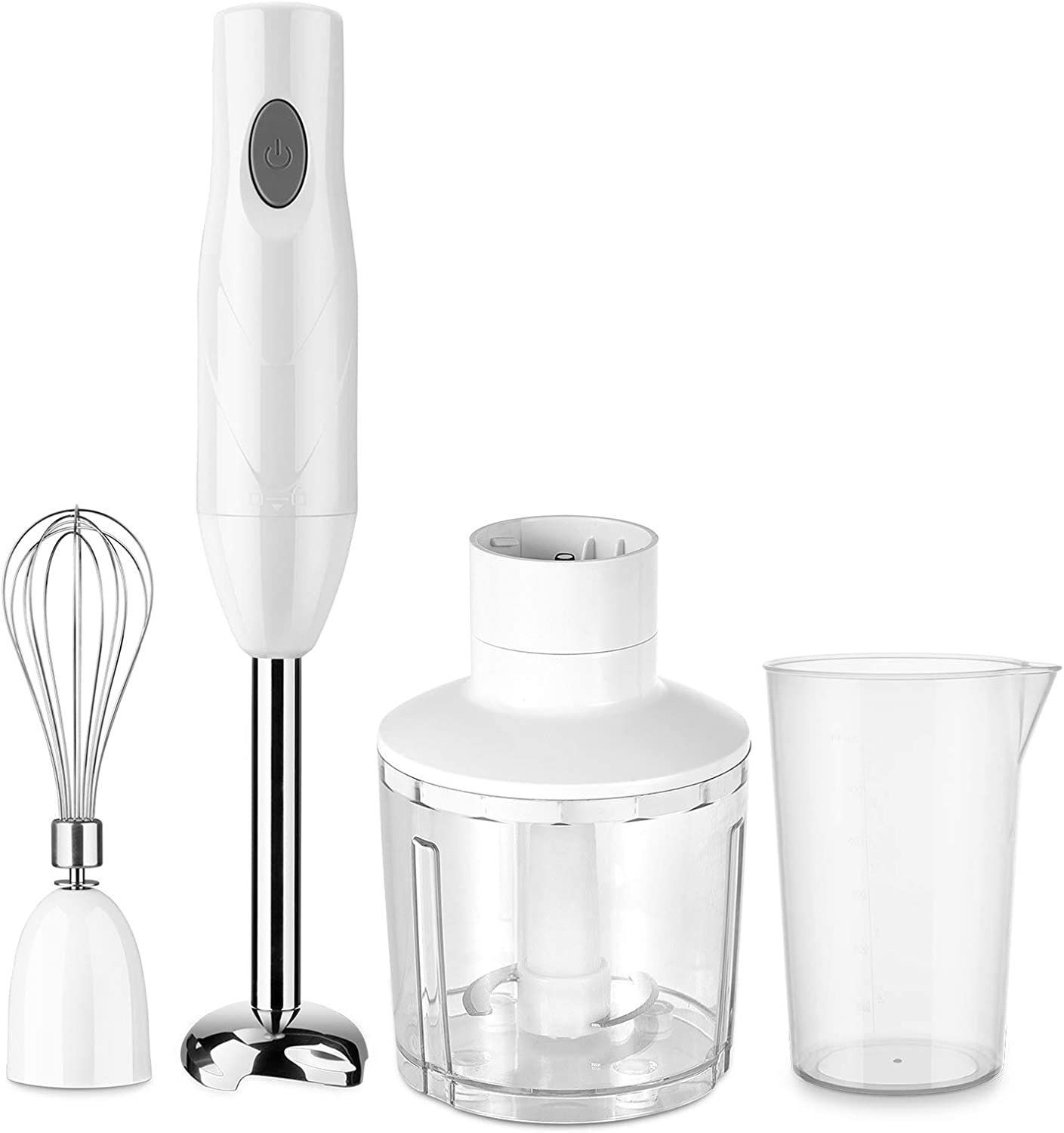 Daseey Misturador de imersão de mão 150W de aço inoxidáveLVarinha de varinha de 600mLCopo misturador de alimentos Chopper Liquidificador Processador de alimentos Batedor de leite Acessórios para alim