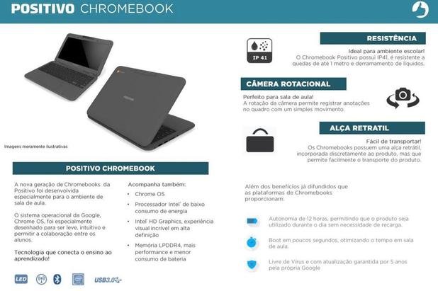 Notebook Positivo Chromebook Tela 11.6 Hd 16gb 4gb Ram C216b - Imagem 6