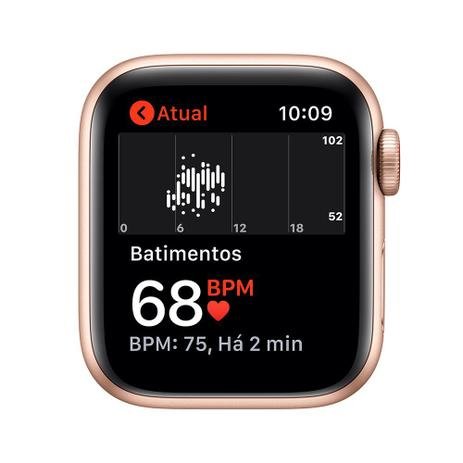 Apple Watch SE (GPS + Cellular) 44mm caixa dourada alumínio pulseira esportiva areia-rosa - Imagem 4