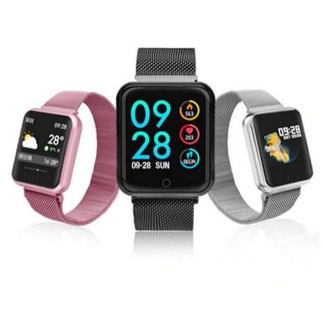 Relógio Smart Watch P70 Rosa Com Duas Pulseiras- Esporte e Saúde - FIT - Imagem 4