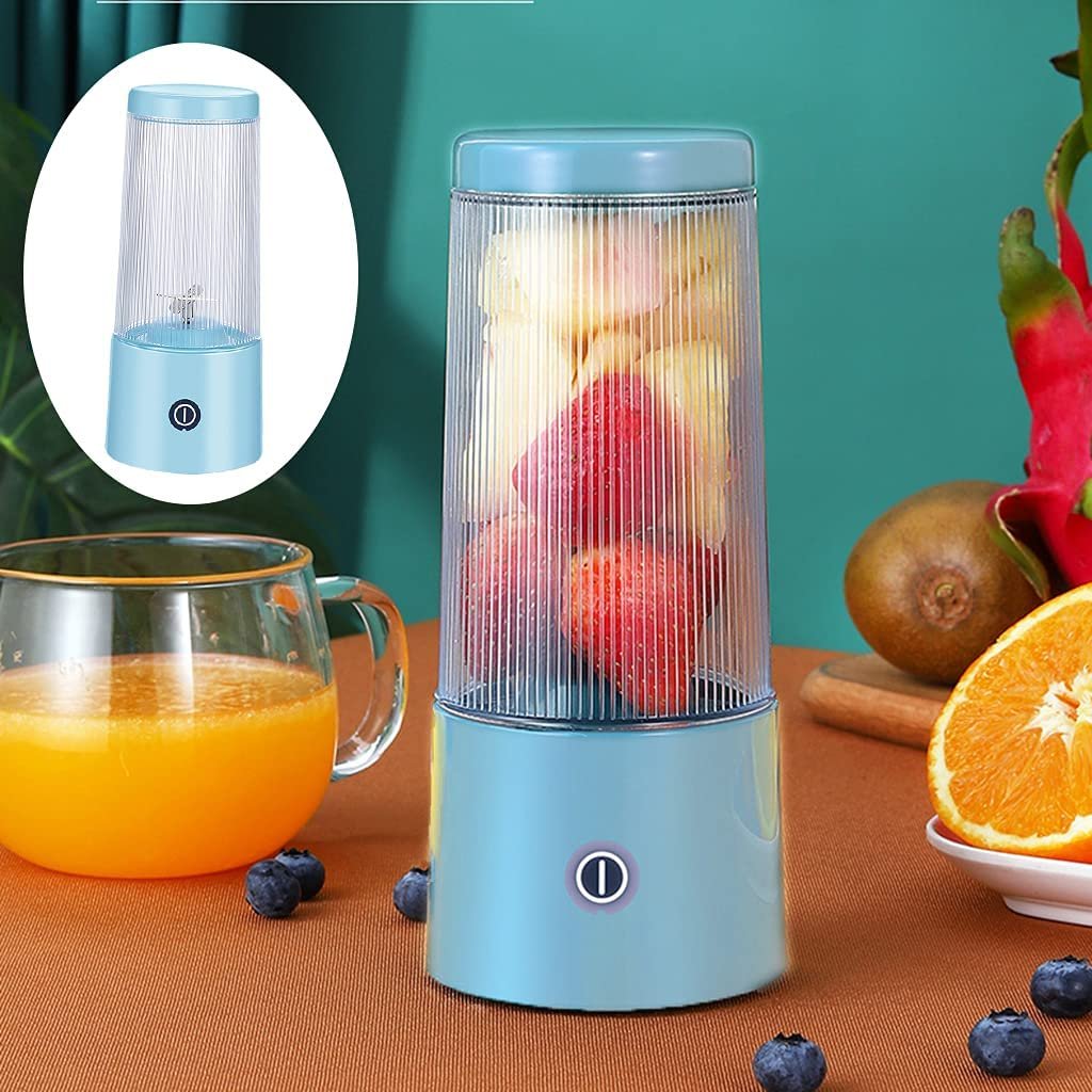 MERIGLARE Mini liquidificador elétrico Fruit Blender doméstico pessoal USB baterias recarregáveis USB Blender - Azul - Imagem 2