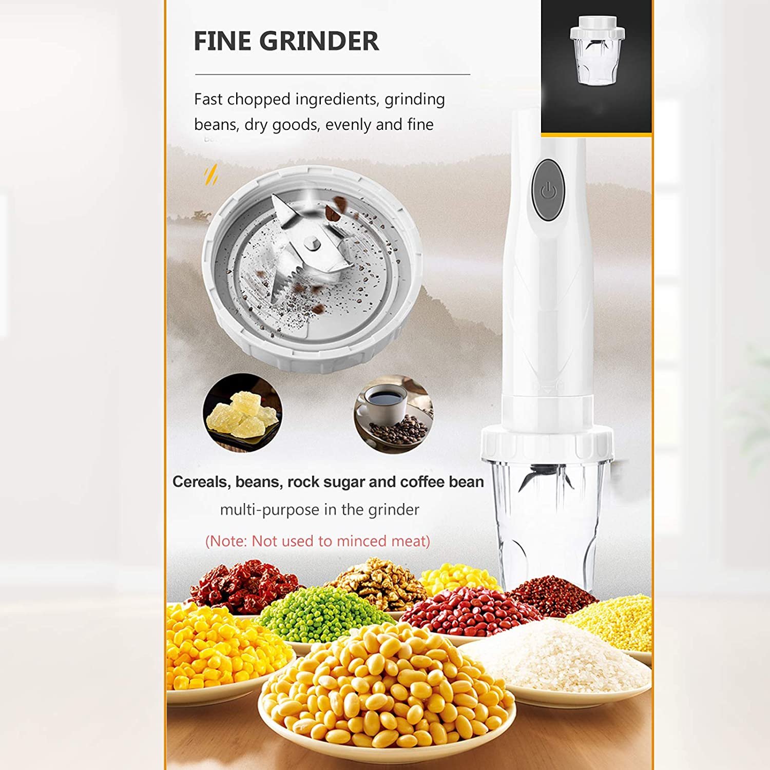 Daseey Misturador de imersão de mão 150W de aço inoxidáveLVarinha de varinha de 600mLCopo misturador de alimentos Chopper Liquidificador Processador de alimentos Batedor de leite Acessórios para alim - Imagem 8