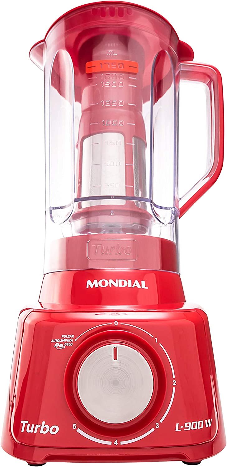 Liquidificador Mondial, Turbo L-900W, 127V, Vermelho, 2,7L - L-900 FR - Imagem 5