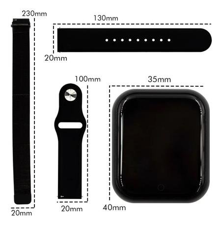 Relógio Smart Watch Batimento Cardíaco Duas Pulseiras T80 - Sport Bracelete - Imagem 7