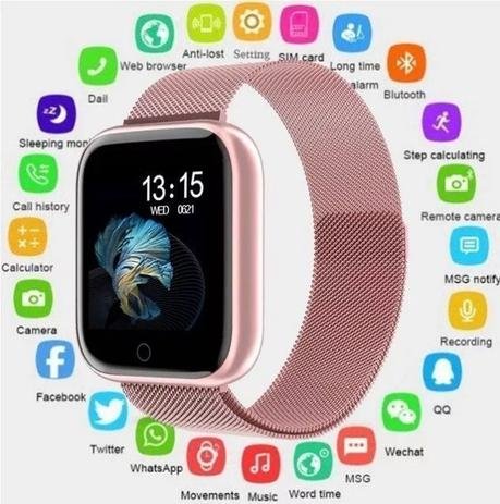 Relógio Smart Watch Oled P70 C/ Duas Pulseiras-rose - P70 Rose - Imagem 2