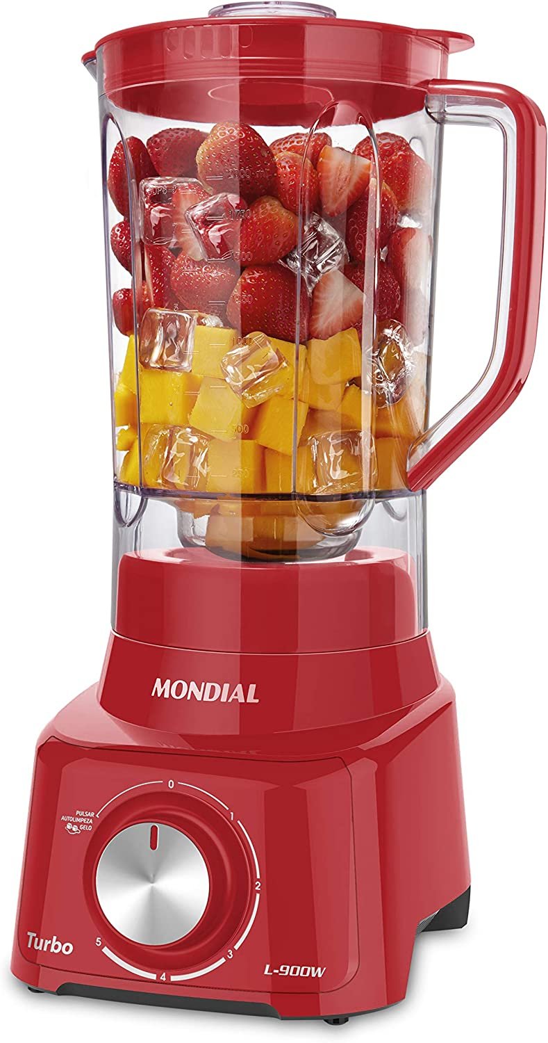 Liquidificador Mondial, Turbo L-900W, 127V, Vermelho, 2,7L - L-900 FR - Imagem 2