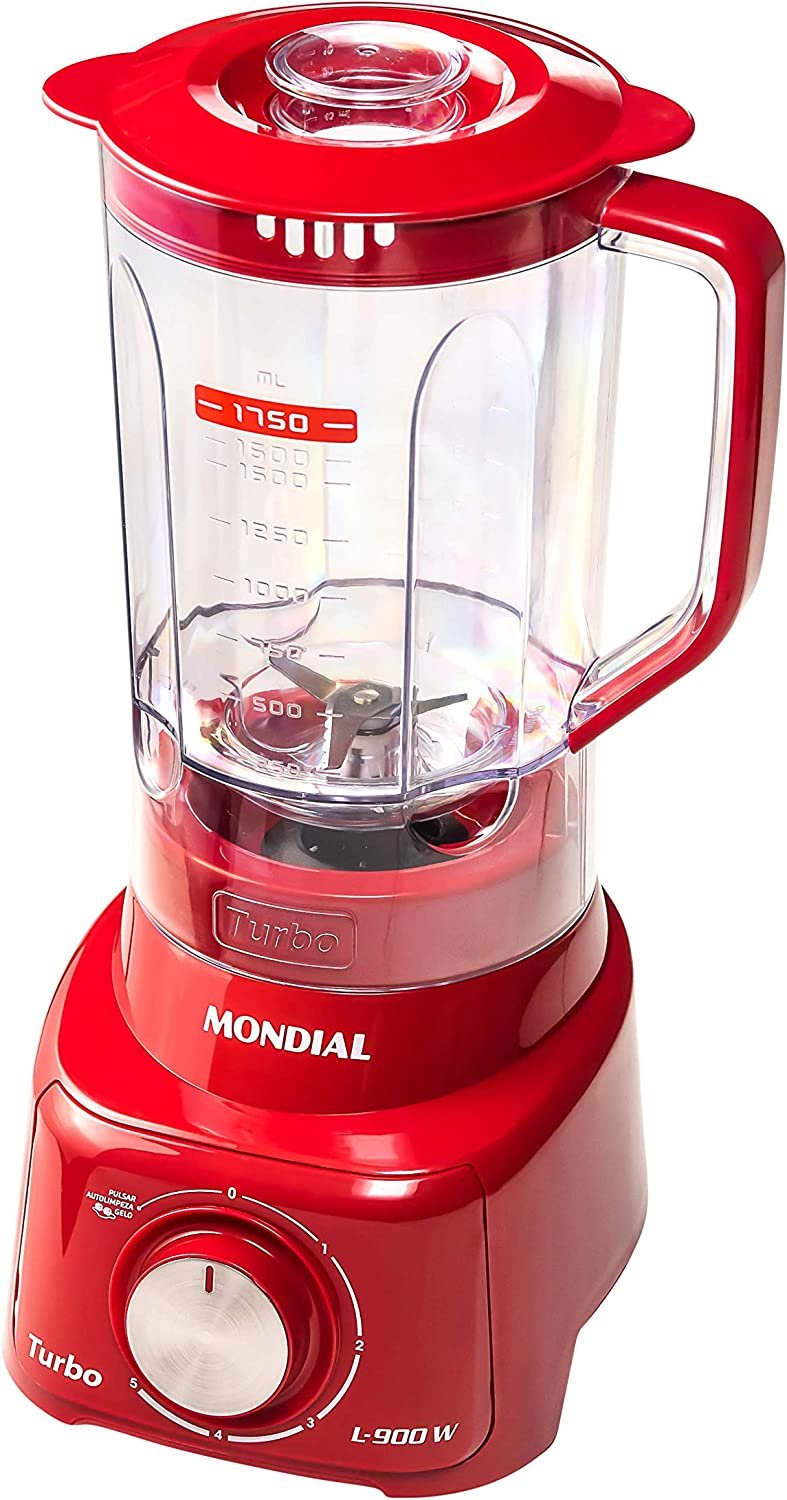 Liquidificador Mondial, Turbo L-900W, 127V, Vermelho, 2,7L - L-900 FR - Imagem 6