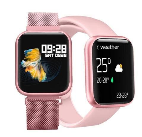 Relógio Smart Watch Esportivo T80s Bluetooth Android Ios Feminino Rosa 2 Pulseira Bracelete Original Nfe - Sport Bracelet - Imagem 2
