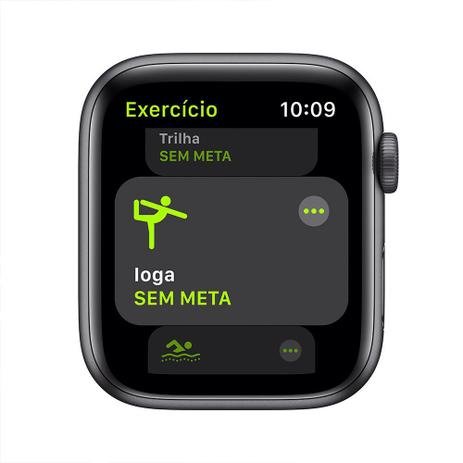 Apple Watch SE (GPS) 40mm caixa cinza-espacial alumínio pulseira esportiva preta - Imagem 3