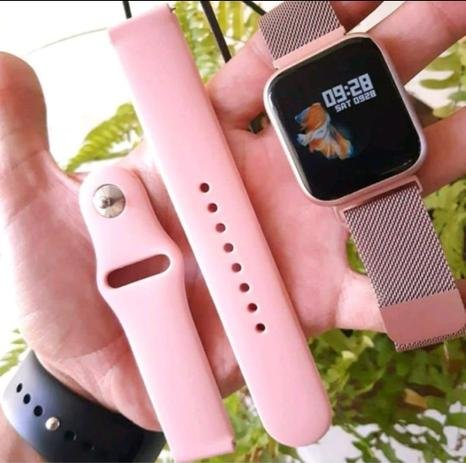 Relógio Smart Watch Feminino P70 + Duas Pulseiras Pink - Imagem 2