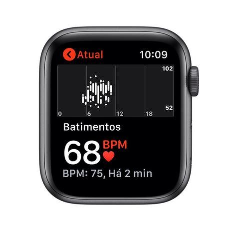 Apple Watch SE (GPS) 40mm caixa cinza-espacial alumínio pulseira esportiva preta - Imagem 4