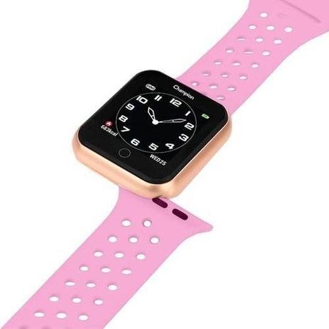 Relógio smart watch champion bluetooth ch50006r pulseira rosa - Imagem 3