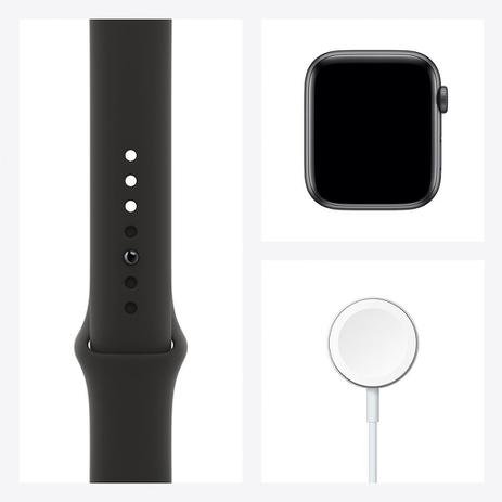 Apple Watch SE (GPS) 40mm caixa cinza-espacial alumínio pulseira esportiva preta - Imagem 8