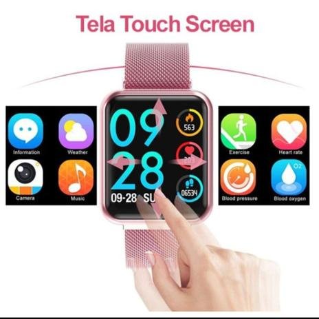 Relógio Smart Watch Feminino P70 + Duas Pulseiras Pink - Imagem 4
