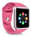 Relógio Inteligente Smart Watch A1 Rosa Atende Chamadas Slot Para Mini Chip e Cartão de Memória